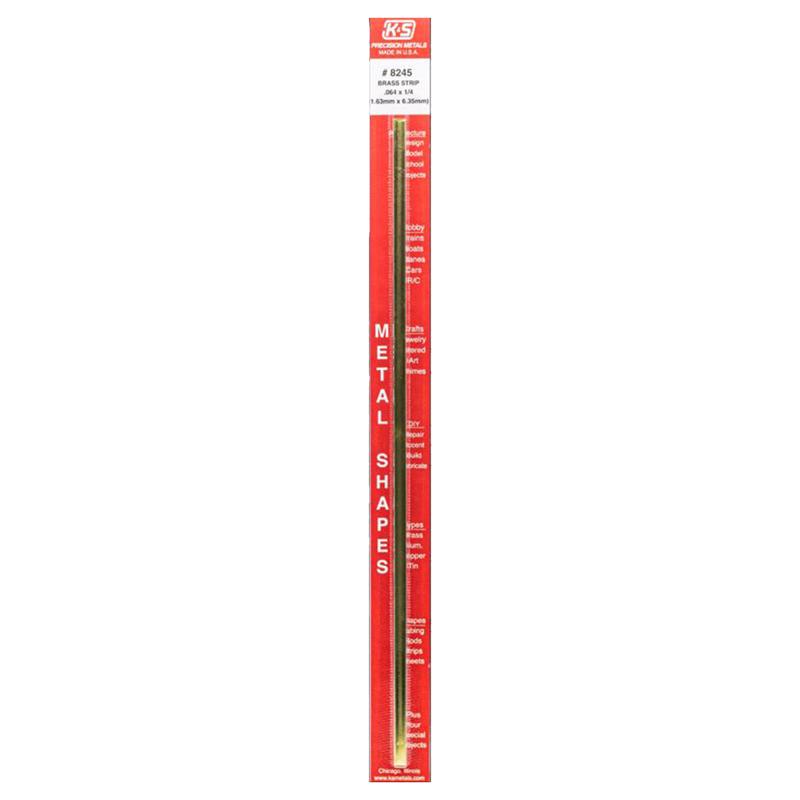 K&S - K&S 0.064 in. X 1/4 in. W X 12 in. L Mill Brass Metal Strip