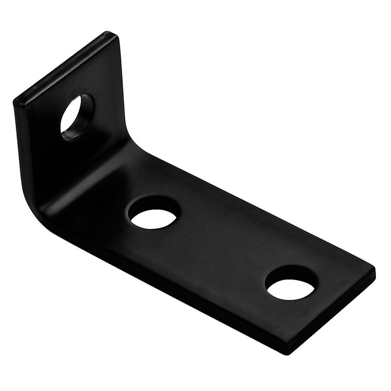 HAMPTON - Hampton 3-1/2 in. H X 1-1/2 in. W X 3/16 in. D Black Steel Offset Leg Corner Brace - Case of 10
