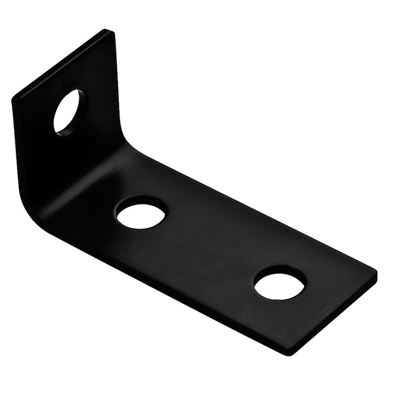 HAMPTON - Hampton 3-1/2 in. H X 1-1/2 in. W X 1/8 in. D Black Steel Offset Leg Corner Brace - Case of 10