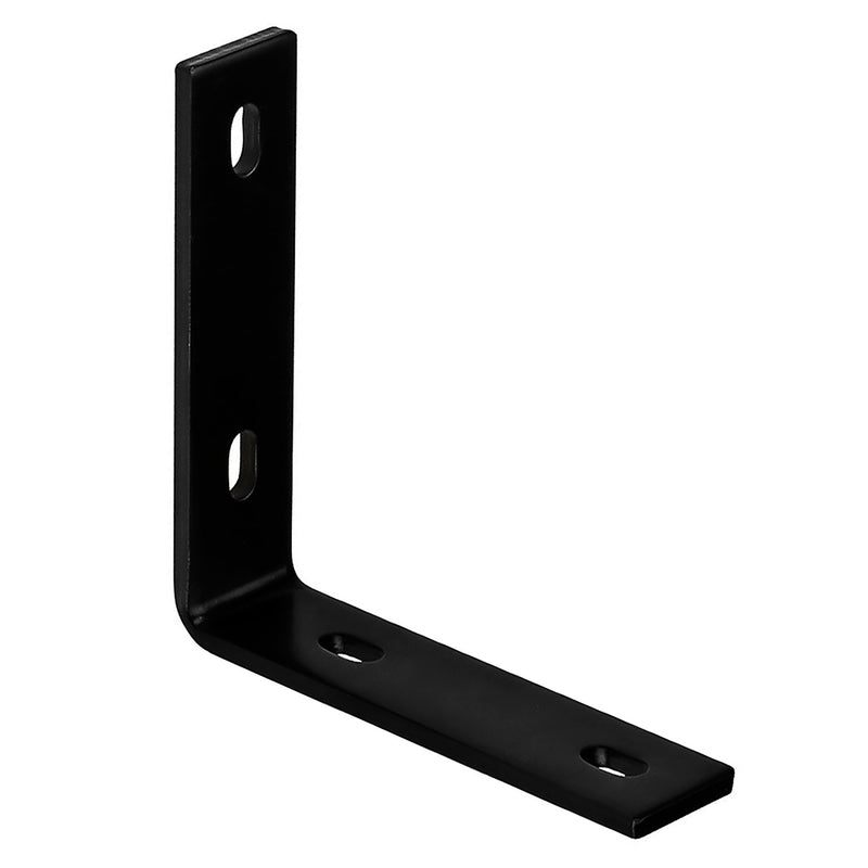 HAMPTON - Hampton 6-1/4 in. H X 1-1/2 in. W X 1/4 in. D Black Steel Inside L Corner Brace - Case of 5