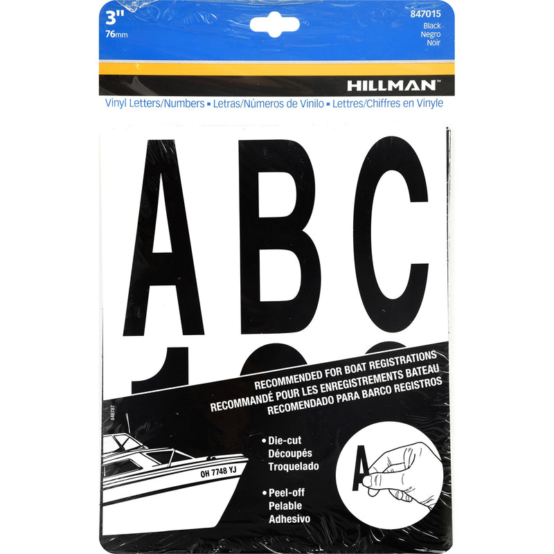 HILLMAN - Hillman 3 in. Black Vinyl Self-Adhesive Letter and Number Set 0-9, A-Z 100 pc - Case of 6