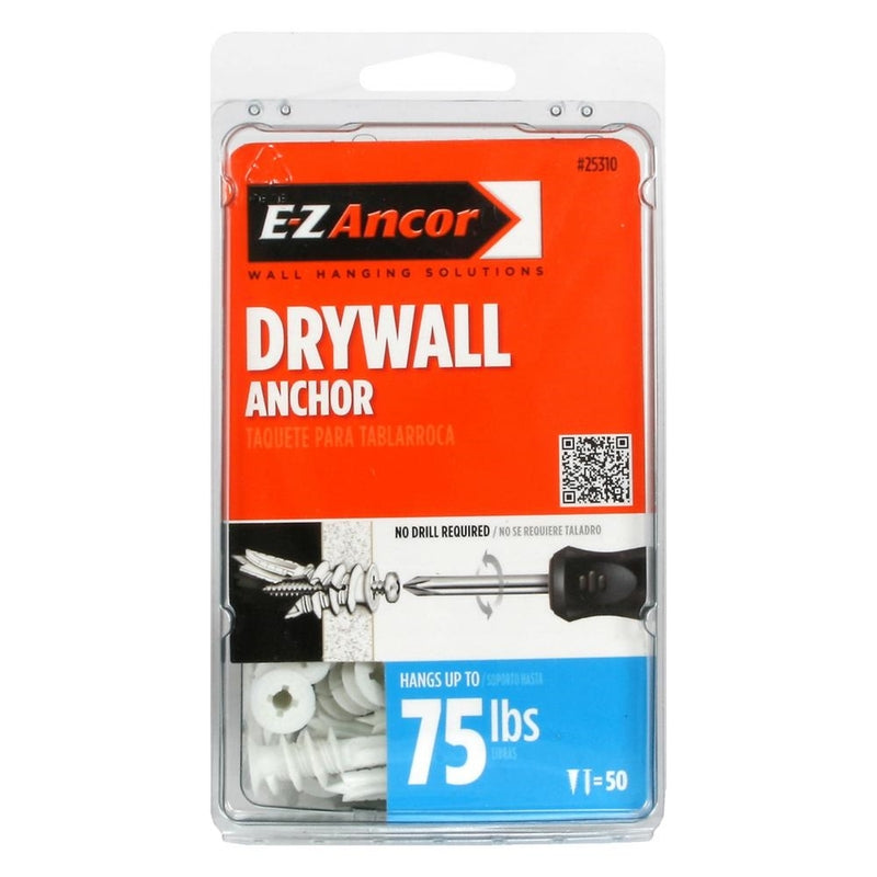 EZ ANCOR - E-Z Ancor Twist-N-Lock 1-1/2 in. L Nylon Drywall Anchors 50 pk