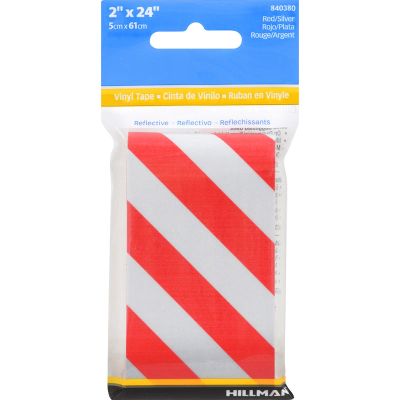 HILLMAN - Hillman 2 in. W X 24 in. L Red/Silver Reflective Safety Tape 1 pk - Case of 5