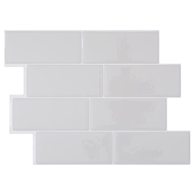 SMART TILES - Smart Tiles 8.38 in. W X 11.56 in. L Gray Mosaic Vinyl Adhesive Wall Tile 4 pc - Case of 6 [SM1128G-04-QG]