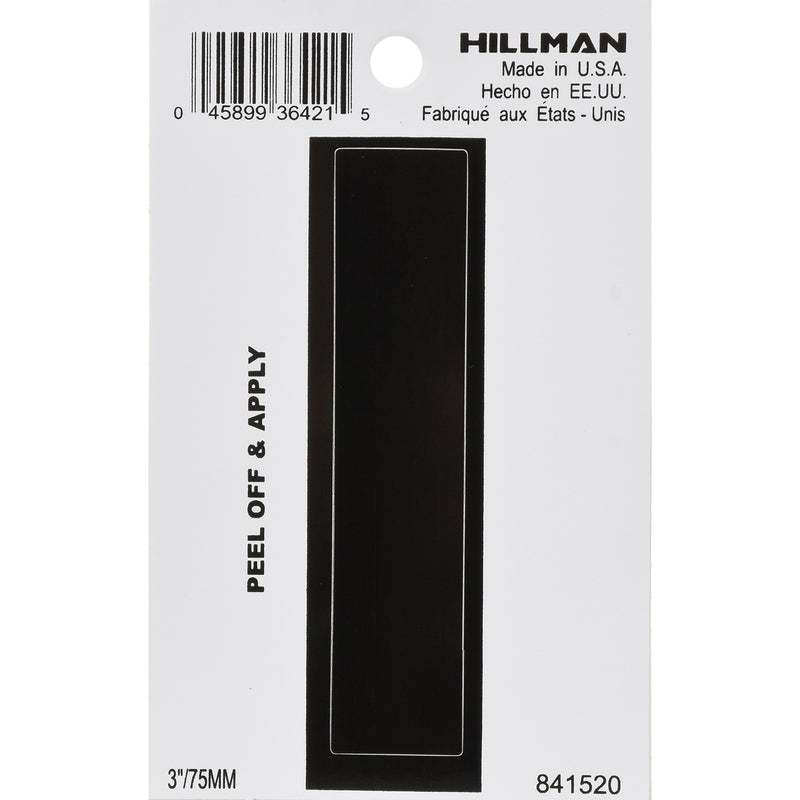 HILLMAN - Hillman 3 in. Black Vinyl Self-Adhesive Letter I 1 pc - Case of 6