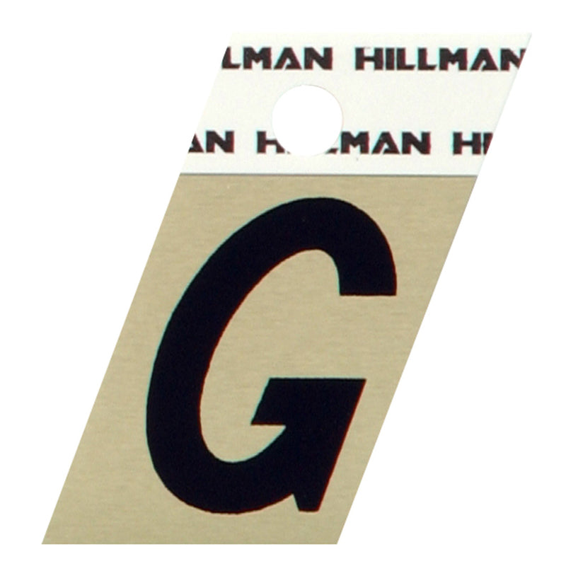 HILLMAN - Hillman 1.5 in. Reflective Black Aluminum Self-Adhesive Letter G 1 pc - Case of 6