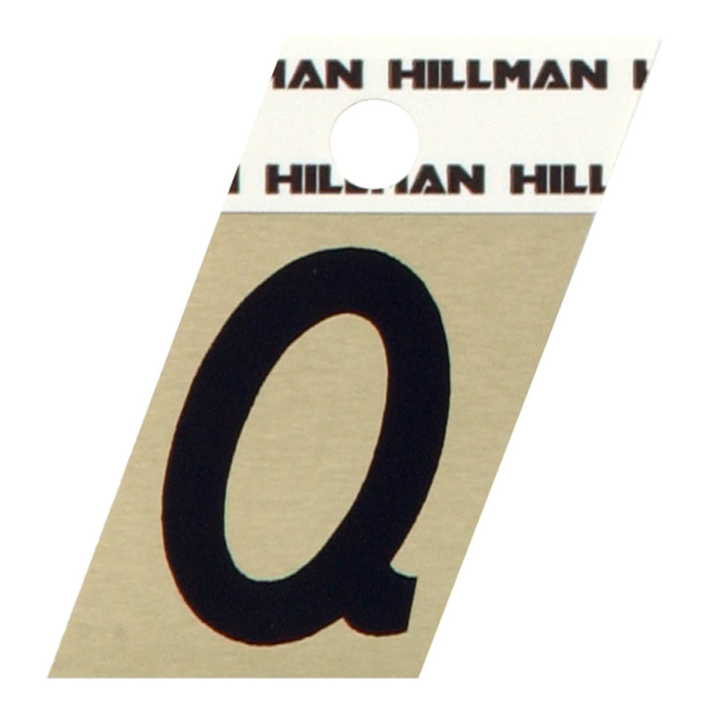 HILLMAN - Hillman 1.5 in. Reflective Black Aluminum Self-Adhesive Letter Q 1 pc - Case of 6