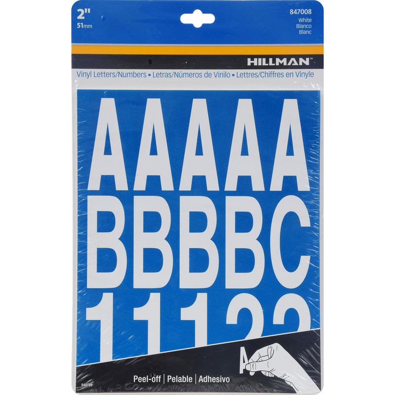 HILLMAN - Hillman 2 in. White Vinyl Self-Adhesive Letter and Number Set 0-9, A-Z 205 pc - Case of 6