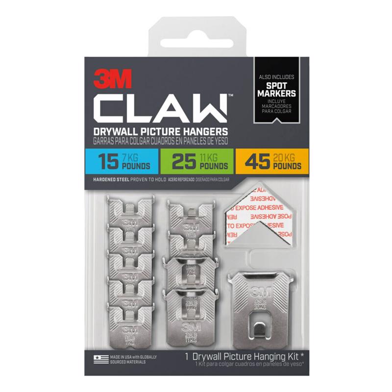 CLAW - 3M Claw Drywall Picture Hanging Set 45 lb 10 pc