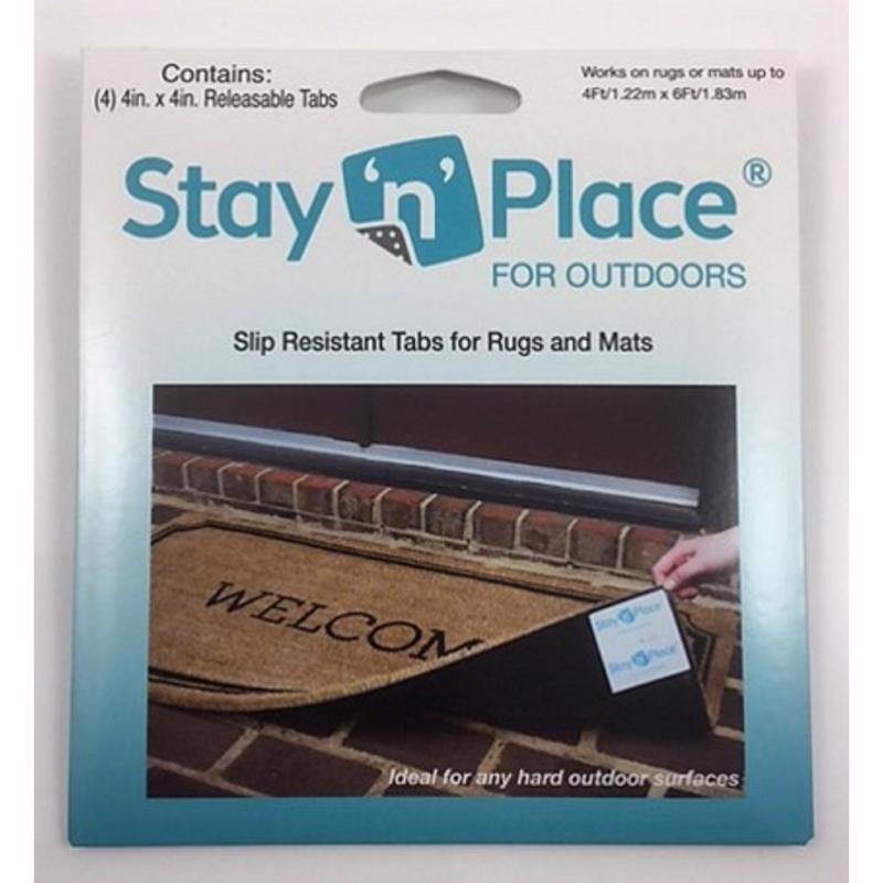 STAY 'N' PLACE - Stay 'n' Place Rug Slip Resistant Tabs 4 in. W X 4 in. L Cloth/Plastic Green 4 pk