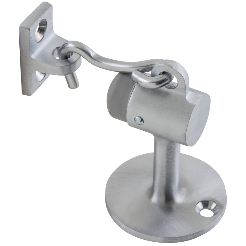 BRINKS COMMERCIAL - Brinks Brass Satin Chrome Silver Door Stop Mounts to floor 2-1/2 in.