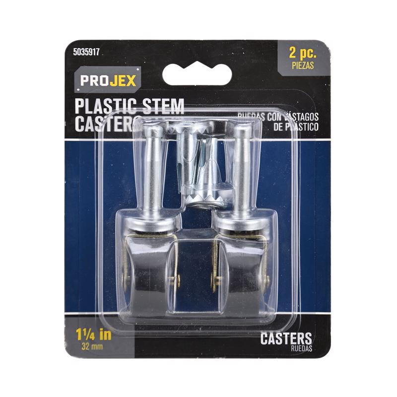PROJEX - Projex 1-1/4 in. D Swivel Plastic Caster 40 lb 2 pk [9557/ACE]