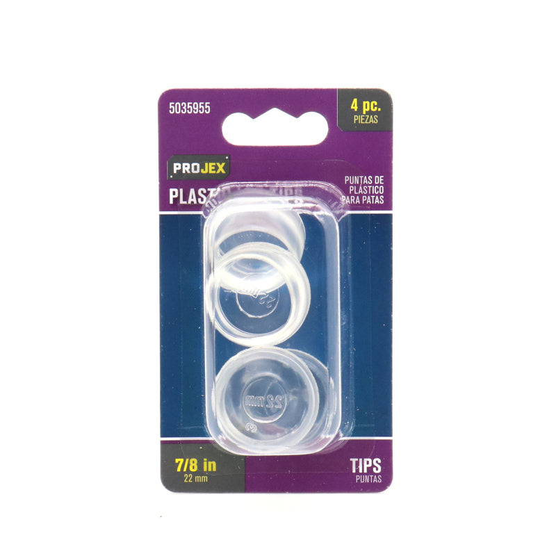 PROJEX - Projex Thermoplastic Ethylene Leg Tip Clear Round 7/8 in. W 4 pk - Case of 6
