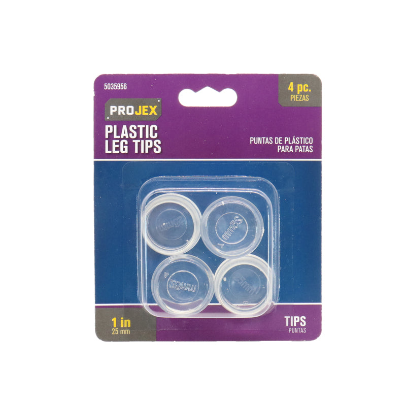 PROJEX - Projex Thermoplastic Ethylene Leg Tip Clear Round 1 in. W 4 pk