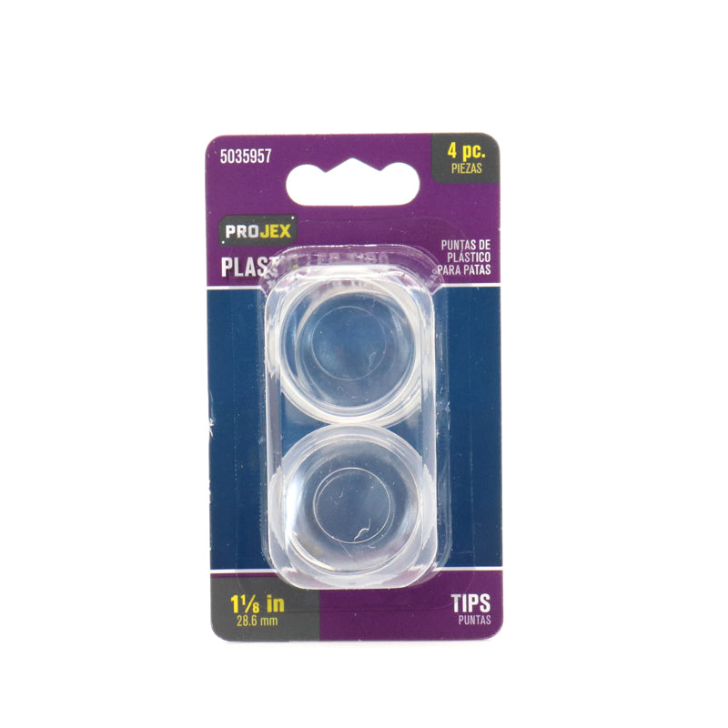 PROJEX - Projex Thermoplastic Ethylene Leg Tip Clear Round 1-1/8 in. W 4 pk - Case of 6