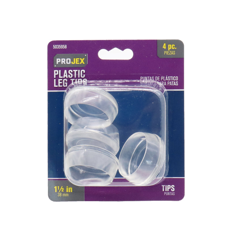 PROJEX - Projex Thermoplastic Ethylene Leg Tip Clear Round 1-1/2 in. W 4 pk