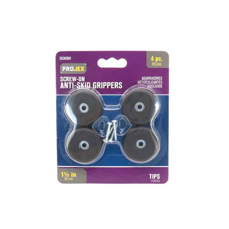 PROJEX - Projex Plastic Heavy Duty Anti-Skid Pad Black Round 1-1/2 in. W 4 pk