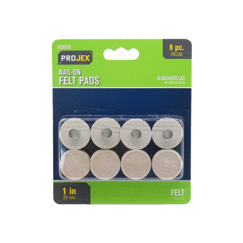 PROJEX - Projex Felt Protective Pad Brown Round 7/8 in. W 8 pk [P0006]