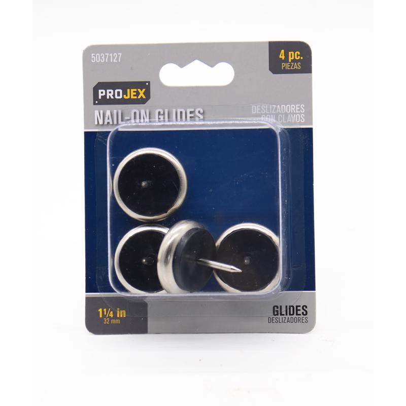 PROJEX - Projex Silver 1-1/4 in. Nail-On Nickel Chair Glide 4 pk