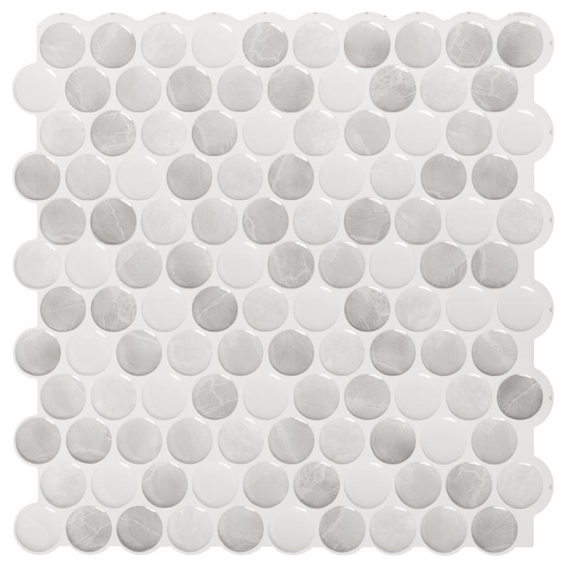 SMART TILES - Smart Tiles 8.95 in. W X 8.97 in. L Gray Glazed Vinyl Adhesive Wall Tile 4 pc - Case of 6