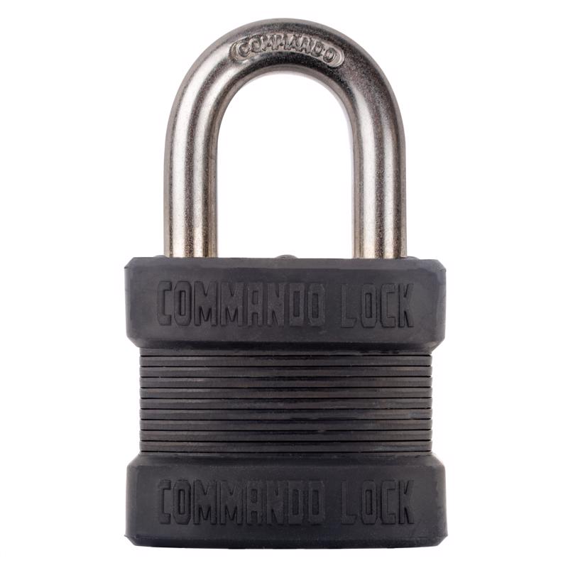 COMMANDO LOCK - Commando Lock 3 in. H X 1.75 in. W X 1 in. L Laminated Steel Dual Ball Bearing Locking Padlock [CL1300]