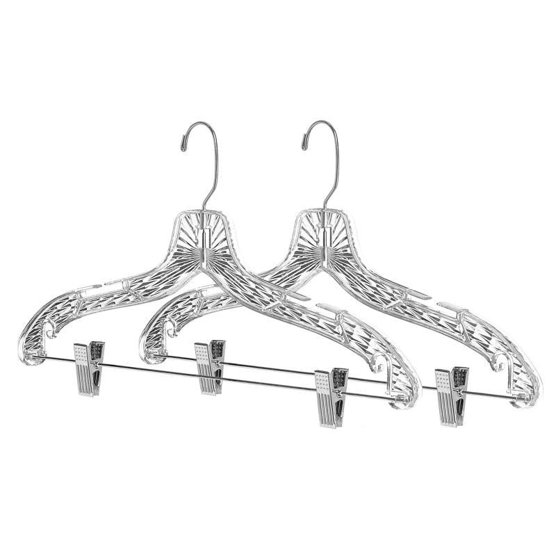 WHITMOR - Whitmor 9.5 in. H X 16.75 in. W X 1 in. L Plastic Clear Suit Hanger 2 pk