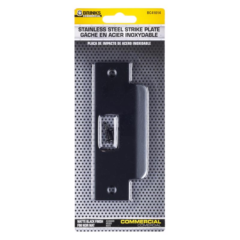 BRINKS COMMERCIAL - Brinks Commercial Matte Black Stainless Steel Door Strike 1 pc