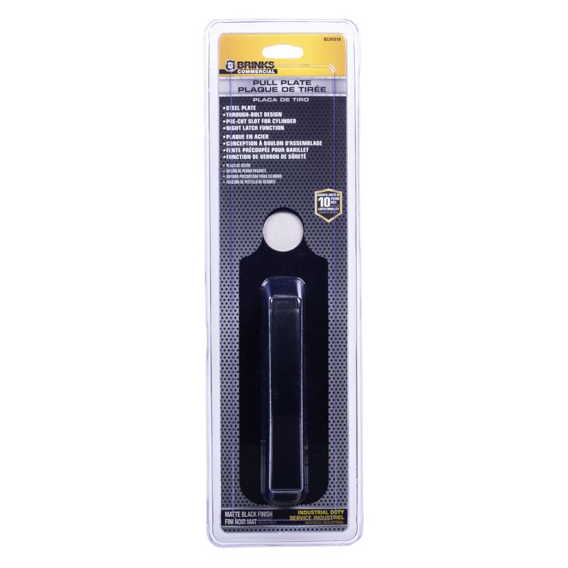 BRINKS COMMERCIAL - Brinks Commercial 12.25 in. L Matte Black Stainless Steel Pull Plate