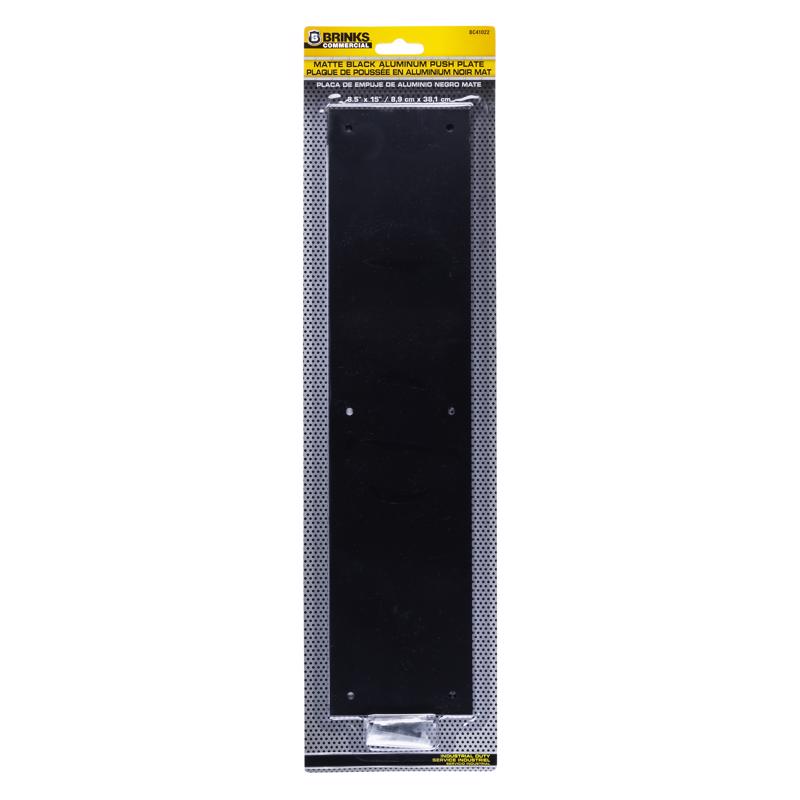 BRINKS COMMERCIAL - Brinks Commercial 15 in. L Matte Black Stainless Steel Push Plate