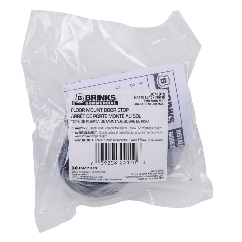 BRINKS COMMERCIAL - Brinks Commercial Steel Matte Brass/Black Door Stop Mounts to floor 1.75 in.