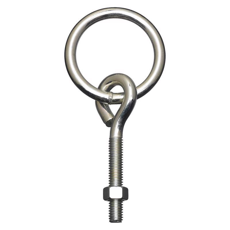 NATIONAL HARDWARE - National Hardware Small Zinc-Plated Silver Steel 3-3/4 in. L Ring with Eye Bolt 160 lb 1 pk