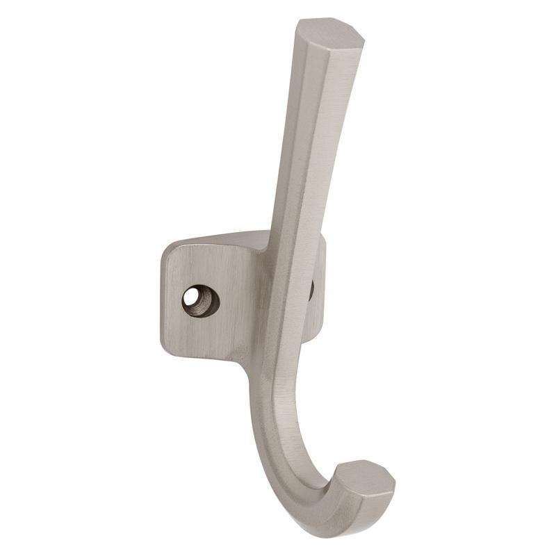 NATIONAL HARDWARE - National Hardware Powell Medium Satin Nickel Silver Aluminum 4-15/16 in. L Angled Hook 60 lb 1 pk