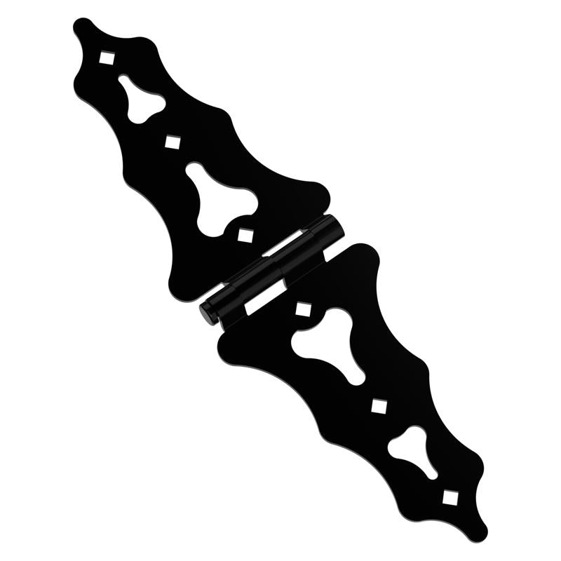NATIONAL HARDWARE - National Hardware 11.84 in. L Black Steel Ornamental Strap Hinge 1 pk