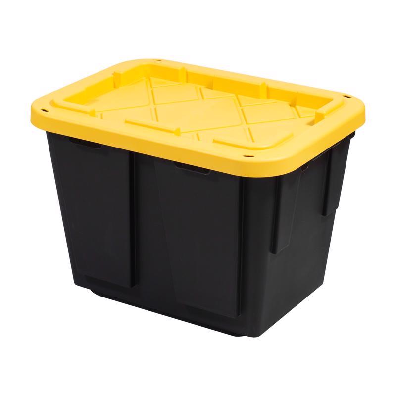 GREENMADE - Greenmade Pro. Grade 12 gal Black/Yellow Storage Box 14.7 in. H X 15 in. W X 20.5 in. D Stackable - Case of 4