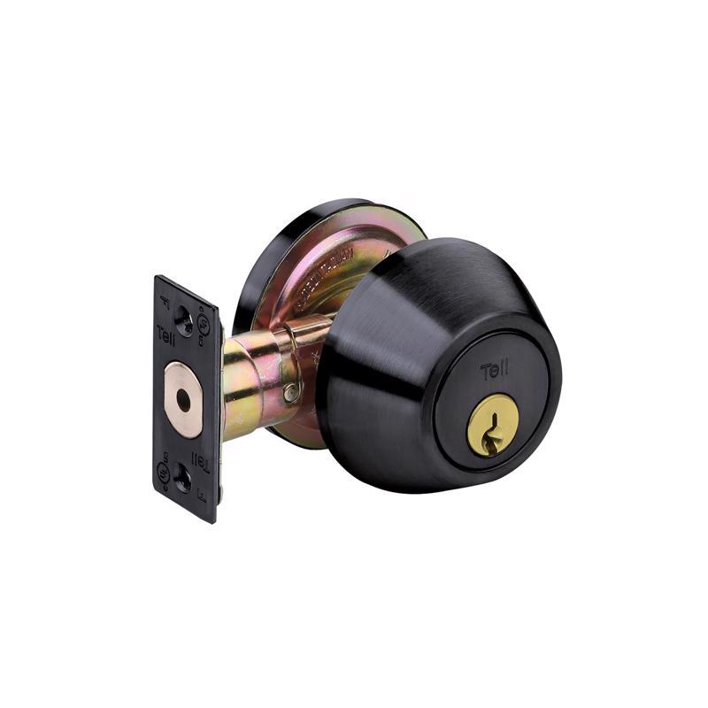 TELL - Tell DB 2051 Matte Black Steel Entry Knob and Single Cylinder Deadbolt