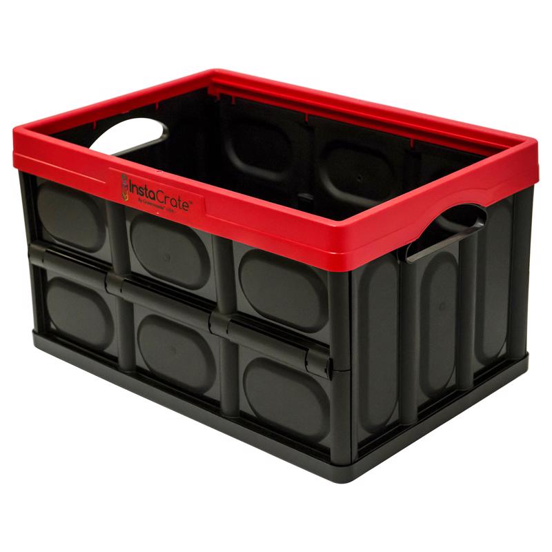 GREENMADE - Greenmade InstaCrate 12 gal Black/Red Folding Crate 11.7 in. H X 14.2 in. W X 21 in. D Stackable - Case of 4