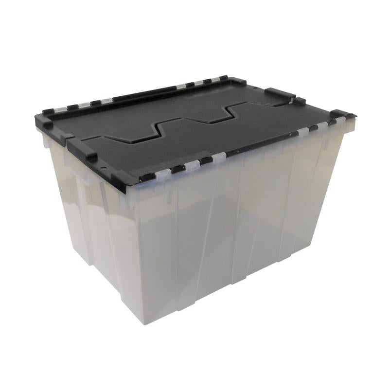 GREENMADE - Greenmade Instaview 12 gal Black/Clear Hinged-Lid Tote 12.9 in. H X 15.3 in. W X 21.6 in. D Stackabl - Case of 4