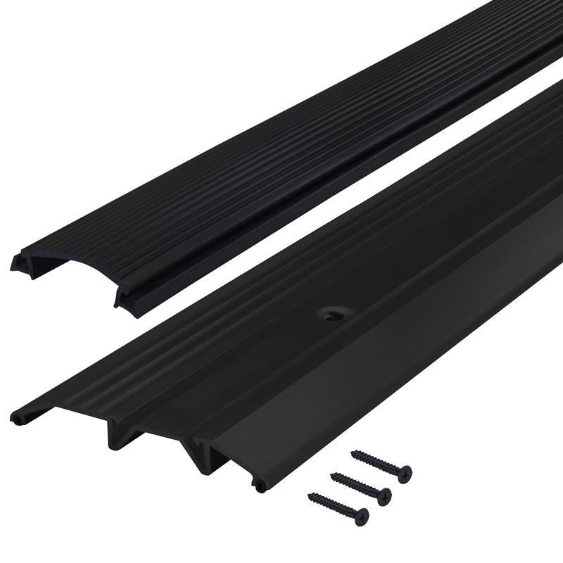 M-D BUILDING PRODUCTS - M-D Building Products 0.5 in. H X 3.75 in. W X 36 in. L Mill Aluminum/Vinyl Deluxe Low Threshold Bla - Case of 6