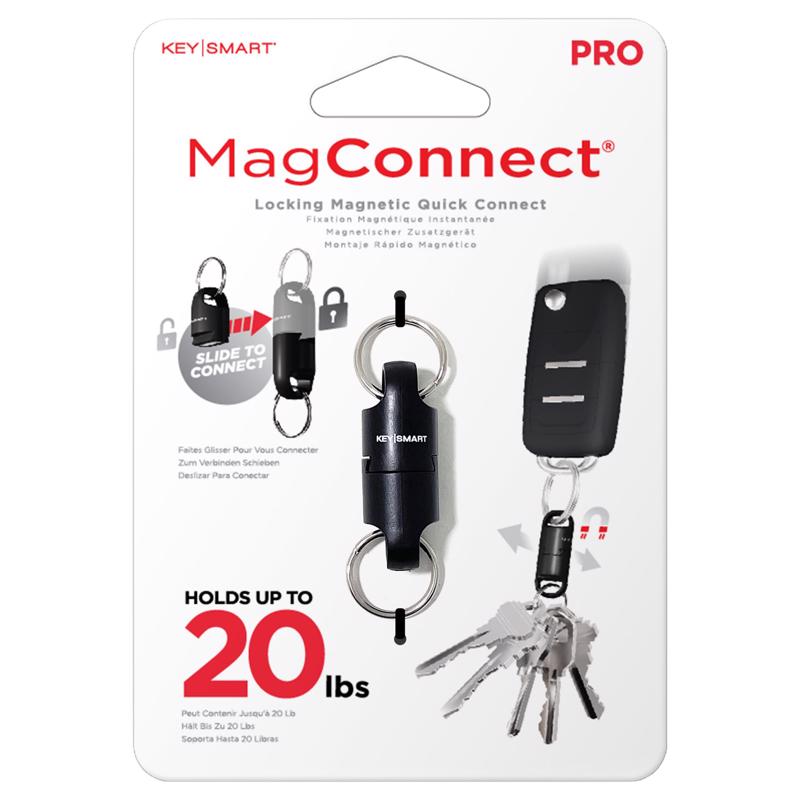 KEYSMART - KeySmart MagConnect Pro ABS Plastic/Magnet/Stainless Steel Black Locking Magnetic Keychain