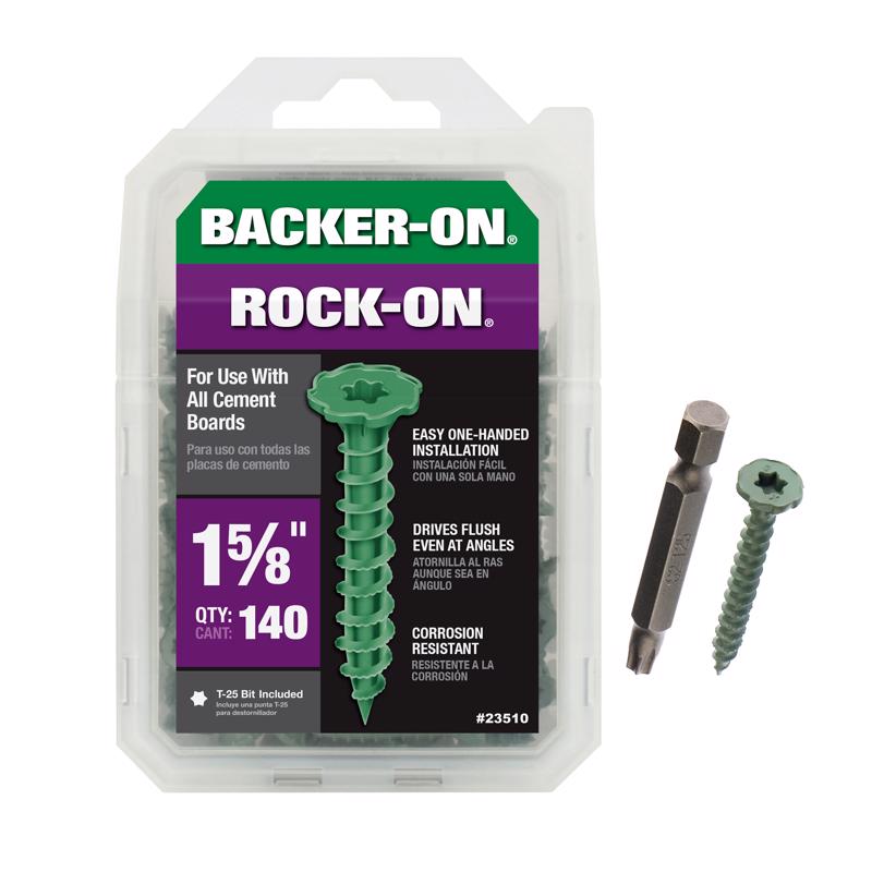 BACKER-ON - Backer-On Rock-On No. 9 X 1-5/8 in. L Star Flat Head Cement Board Screws 140 pk