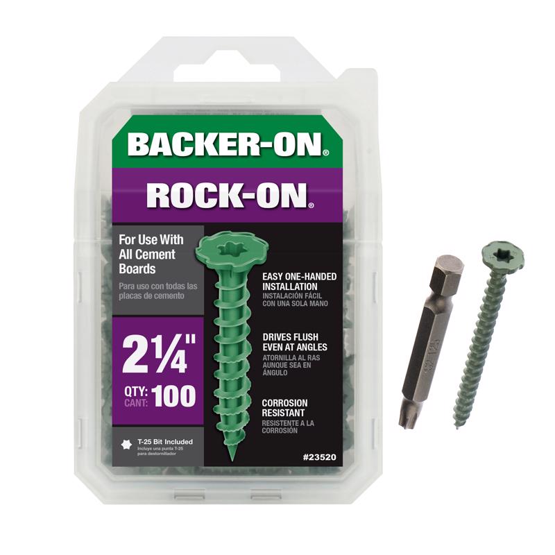 BACKER-ON - Backer-On Rock-On No. 9 X 2-1/4 in. L Star Flat Head Cement Board Screws 100 pk