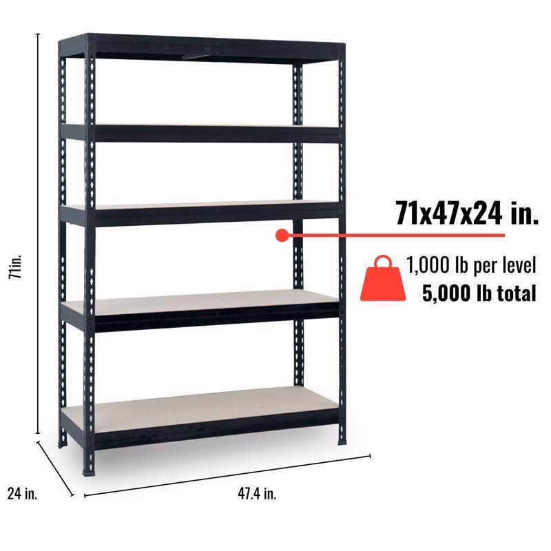 AR SHELVING - Ar Shelving Heavy Duty 71 in. H X 47.4 in. W X 24 in. D Metal Shelving Unit