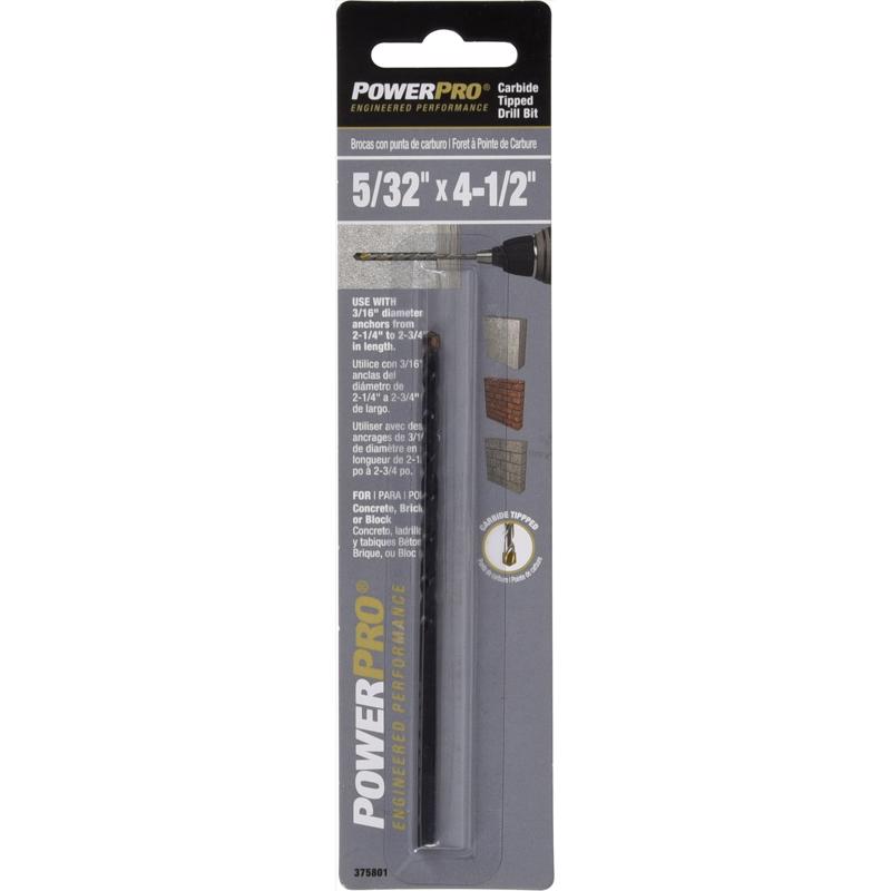 HILLMAN - HILLMAN Power Pro 5/32 in. X 4-1/2 in. L Carbon Steel Drill Bit 1 pk