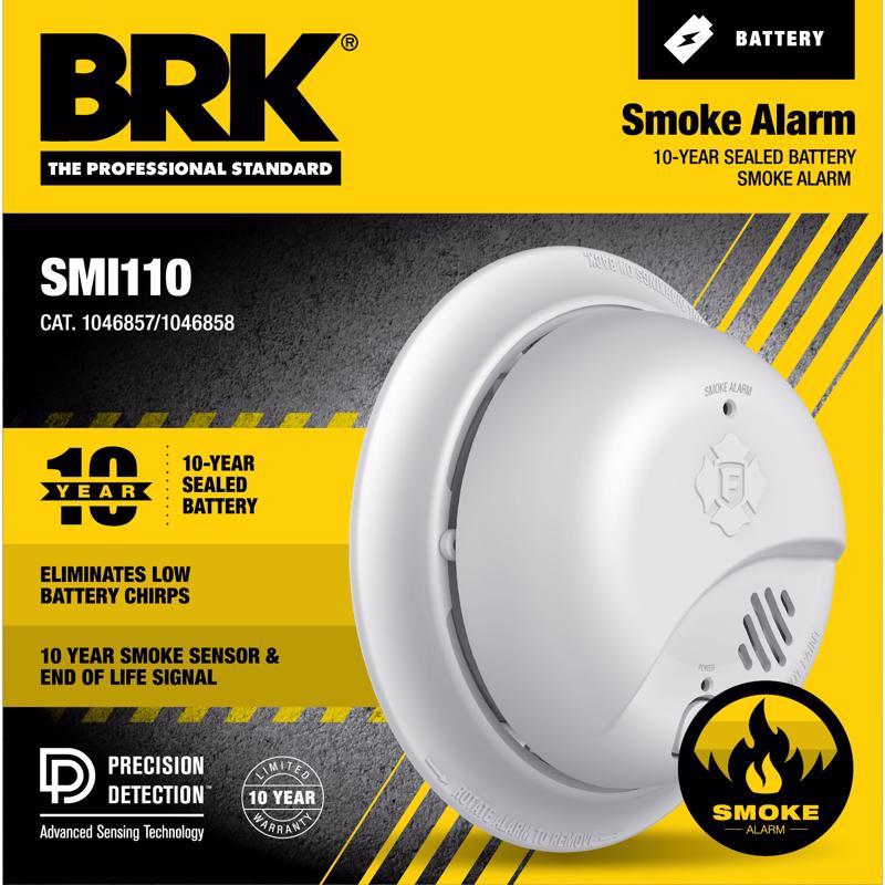 BRK - BRK 10 Year Battery-Powered Ionization Smoke Detector 1 pk