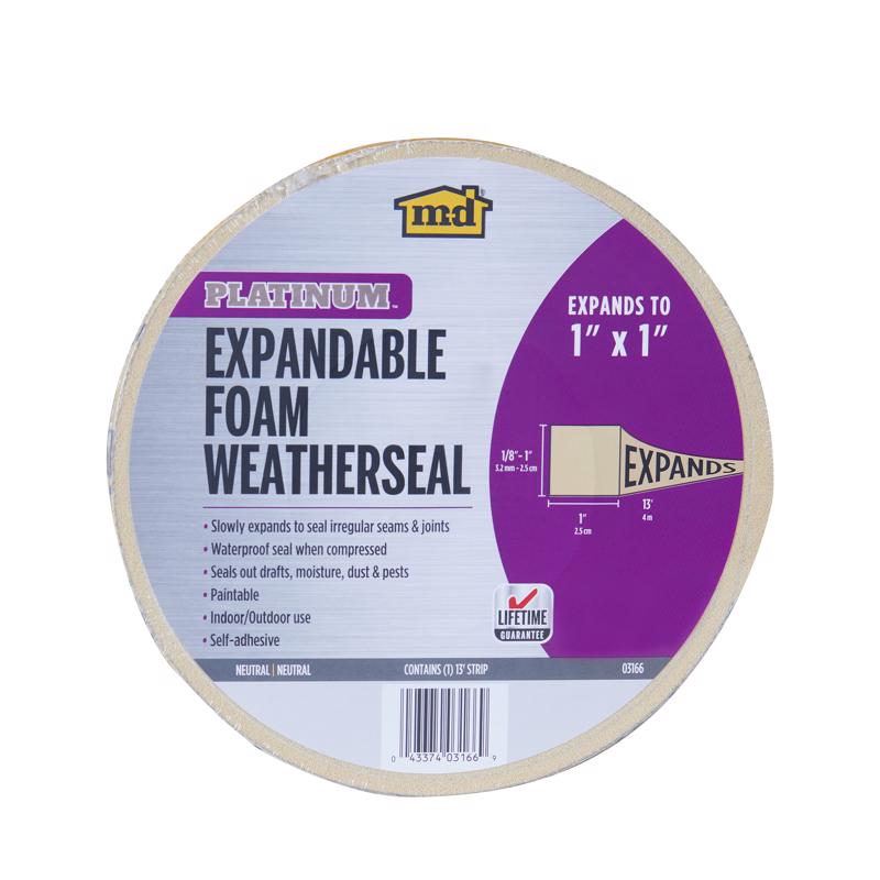 M-D BUILDING PRODUCTS - M-D Building Products PLATINUM Beige Foam Weatherseal For Gaps and Openings 156 in. L X 1 in.