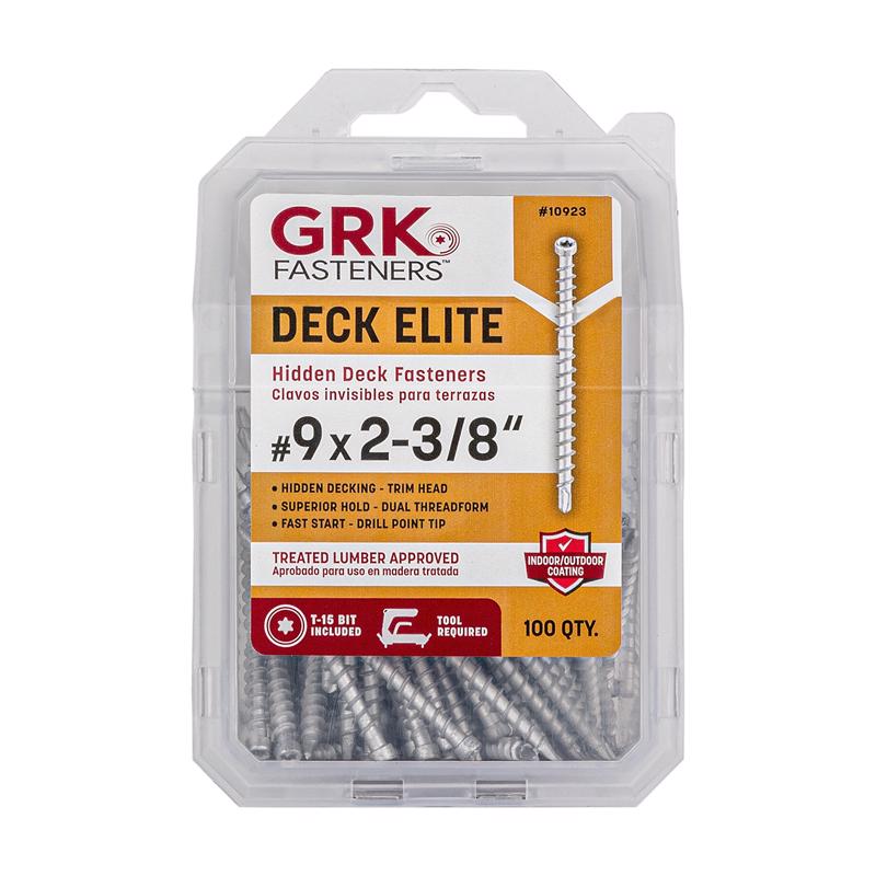 GRK FASTENERS - GRK Fasteners Deck Elite No. 9 in. X 2-3/8 in. L Silver Star Trim Head Deck Screws 100 pk