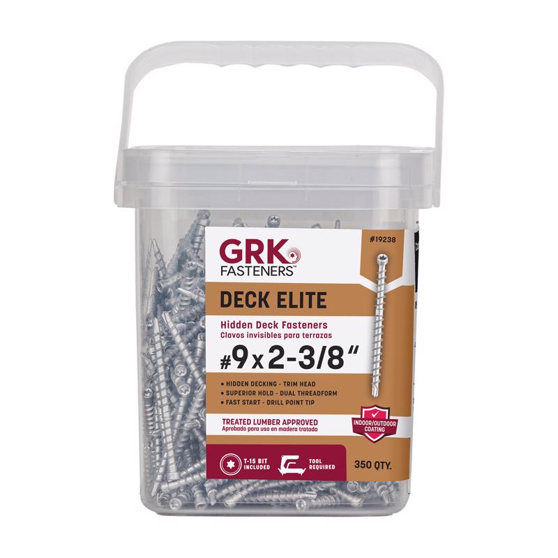 GRK FASTENERS - GRK Fasteners Deck Elite No. 9 in. X 2-3/8 in. L Silver Star Trim Head Deck Screws 350 pk