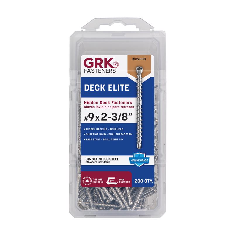 GRK FASTENERS - GRK Fasteners No. 9 in. X 2-3/8 in. L Silver Star Trim Head Deck Screws 1 pk