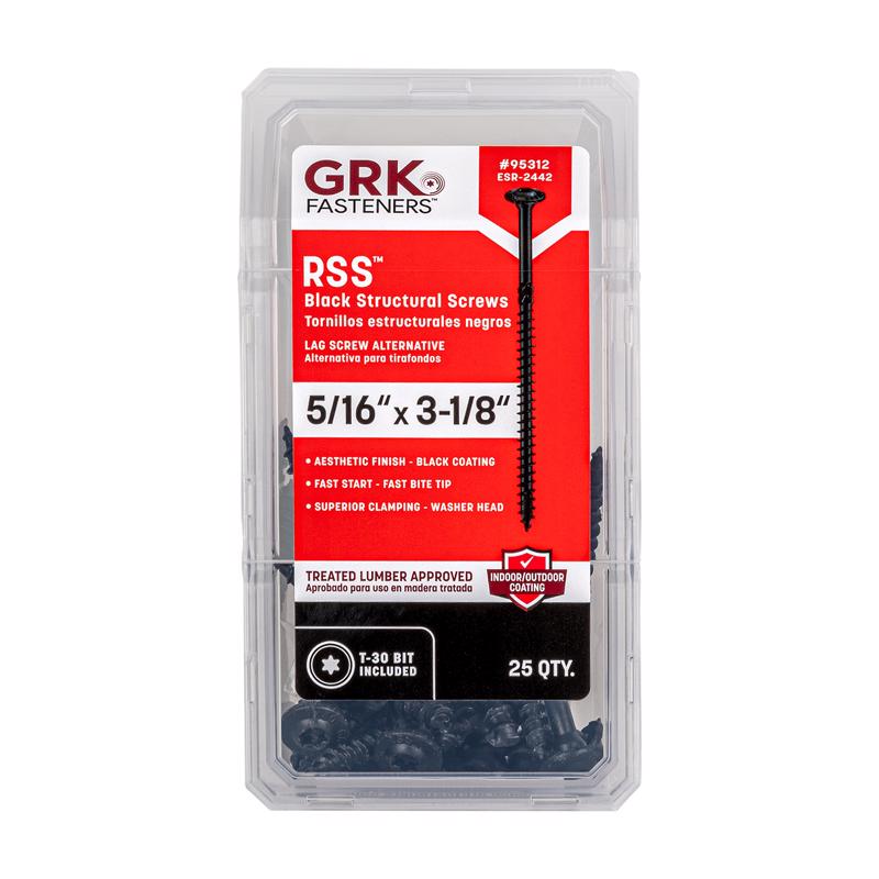 GRK FASTENERS - GRK Fasteners RSS 5/16 or No. 15 in. X 3-1/8 in. L Star W-Cut Structural Wood Screws 1 pk
