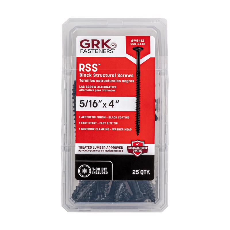 GRK FASTENERS - GRK Fasteners RSS 5/16 or No. 15 in. X 4 in. L Star W-Cut Structural Wood Screws 1 pk